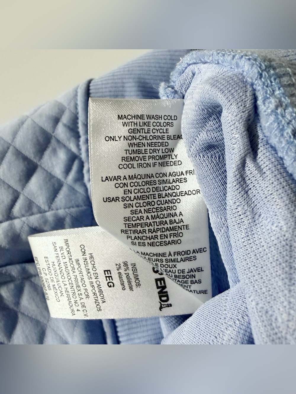 Lands End Quilted Lounge Pants Pull-On Jogger Sweatpants Light Blue Size XXL - Picture 13 of 14